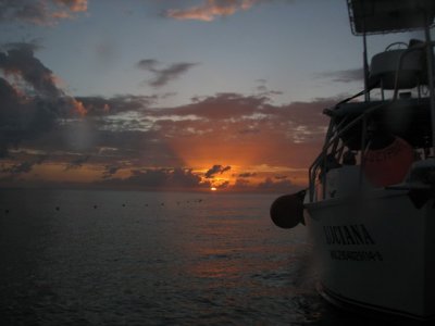 A beautiful sunset just before a great night dive