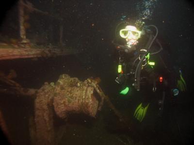 Stephanie at the winch