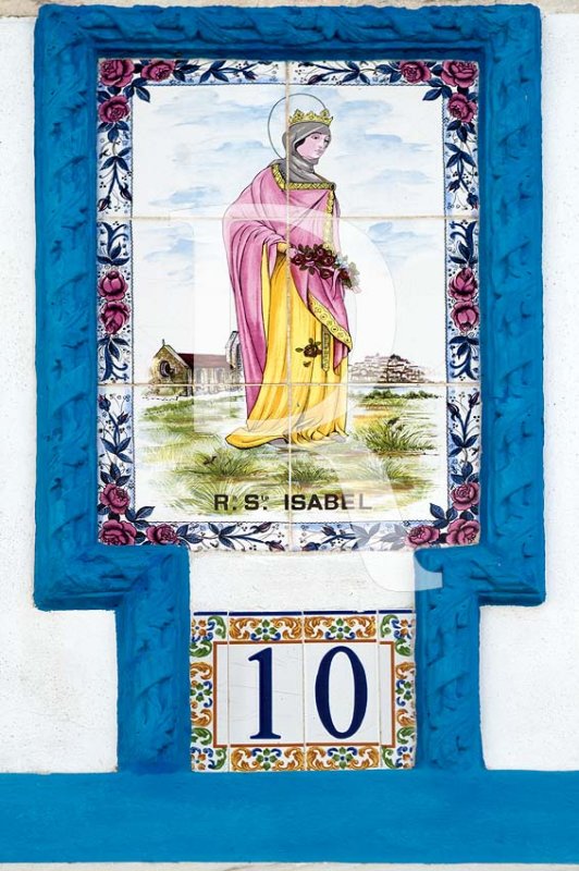 Rainha Santa Isabel, em azulejo popular