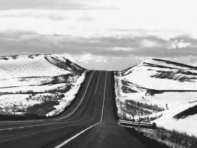 Winter Highway B & W