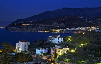 Overlooking Sorrento, Italy at Twilight