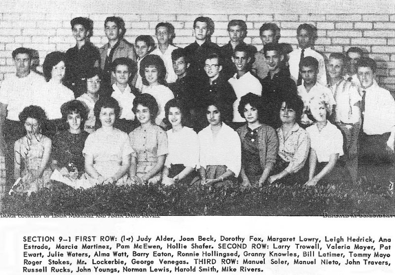 Section 9-1 class students, Miami Springs Junior High School, page 10a