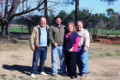 February 2011 - Don Boyd and Aaron, Ouida and Breman Griner on their farm in Berrien County, Georgia