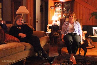 February 2011 - Ouida Griner and Karen enjoying the fire at Ouidas home on a cool Georgia night