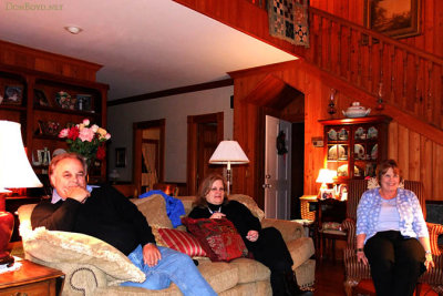 February 2011 - Breman and Ouida Griner with Karen enjoying the fire on a cool Georgia night on their farm in Alapaha, Georgia