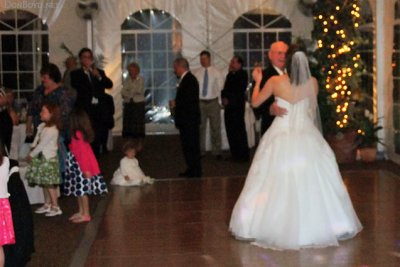 Crystal dancing with her dad Clyde Boyer at the wedding reception