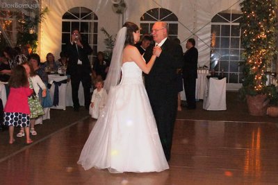Crystal dancing with her dad Clyde Boyer at the wedding reception