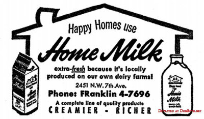 1964 - ad for Home Milk, Miami