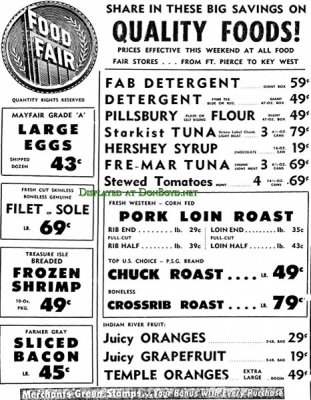 1960 - weekly ad for the Food Fair stores from Vero Beach to Key West