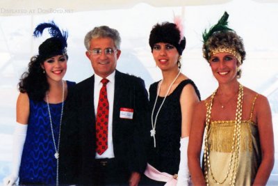 1988 - Aviation Director Dick Judy with MIA employees Marcia Fernandez (left), Maria Sanchez and Joanne Sabatino