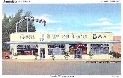 1944 - postcard image of Jimmie's on the Trail, 3651 SW 8 Street, Miami
