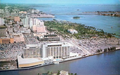 1950's - the Dupont-Tarleton Hotel on the Miami river in downtown Miami