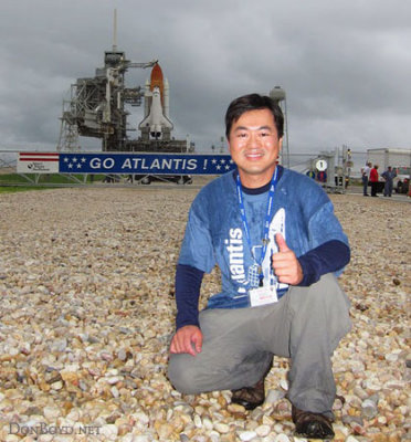 2011 - Ben Wang and the Space Shuttle Atlantis at Launch Pad 39A at Cape Canaveral