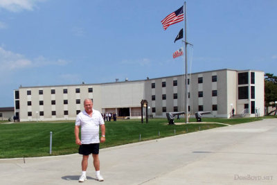 August 2011 - Don Boyd with his Coast Guard boot camp barracks behind him 45 years and 1 week after he graduated