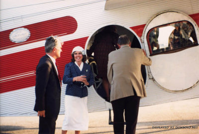 1988 - Dick Judy and Beverly Weinsier about to board Ford Tri-Motor N7584 for a ride during MIA's 60th Anniversary celebration