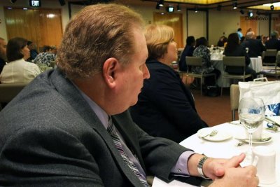 Lonny Craven, Division Director for Airside Operations, and Juana Duff from Terminal Ops at the Celebration of Life luncheon