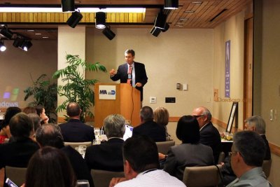 Bob Crumbliss speaking at the Richard H. Dick Judy Celebration of Life luncheon