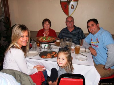 2011 - Michelle, Faith and Marc Hookerman with Karen and Don Boyd having dinner at Guidos Pizzeria & Tapas on The Hill