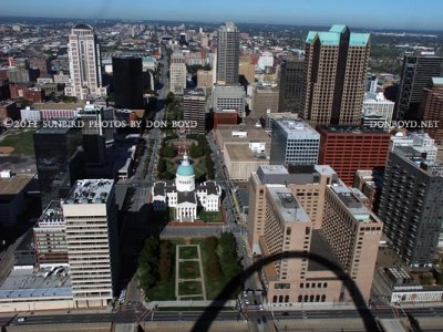 2011 - a view of downtown St. Louis from the top of the Gateway Arch