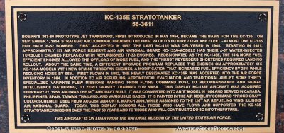 2011 - plaque for Illinois Air National Guard Boeing KC-135E Stratotanker #56-3611 at Scott Field Heritage Air Park