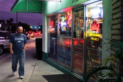 October 2011 - Kev Cook, just another derelict, outside Bryson's package store in Virginia Gardens