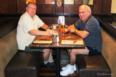 November 2011 - Ray Kyse and Don Boyd having delicious beers after lunch at BJ's Brewhouse