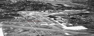 1947 - closeup aerial view of what became Miami International Airport looking north-north east