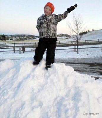 2011 - Kyler after his mom took him sledding on a hill near their home on Christmas Day afternoon