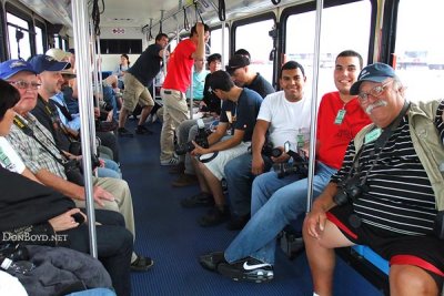 2012 MIA Airfield Tour - Eddy Gual (right front) and a group of fine aviation photographers on bus #2