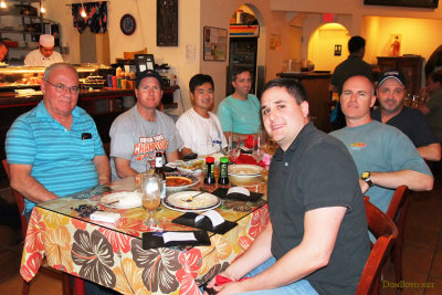 January 2012 - Don Boyd, Mark Durbin, Ben Wang, Conan Schleicher, Marc Hookerman, Joe Pries and Kev Cook at Suvi Thai & Sushi