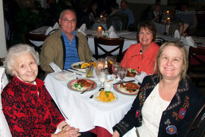 February 2012 - Esther, Don, Karen and Wendy at the famous Columbia Restaurant in Ybor City, Tampa