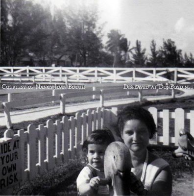 1964 - Nancy Joan Booth and her mom Alma at Dressels Dairy on Milam Dairy Road west of the airport