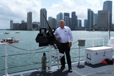 April 2012 - Don Boyd next to one of four M2HB .50 caliber machine guns on the newly commissioned USCGC BERNARD C. WEBBER