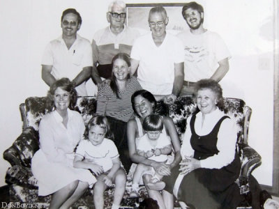 Early 1980s - Don, Uncle John, James Criswell, Jim Criswell, Karen C., Karen D, Wendy Criswell, BJ with David, and Esther 