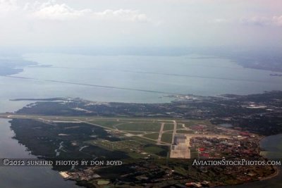 May 2012 - MacDill Air Force Base aerial landscape stock photo