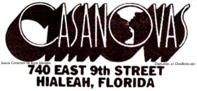 1970s/80s? - advertisement for Casanovas on East 9th Street in Hialeah