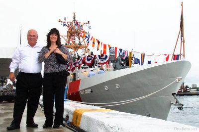August 2012 - Don Boyd and Katt Alvarez at the commissioning of the USCGC RICHARD ETHERIDGE (WPC 1102) at Port Everglades