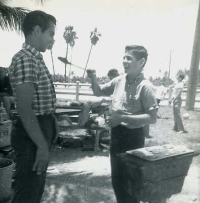 May 2, 1964 - beach party for the cast of Three Misses and a Myth - click on image to view the gallery