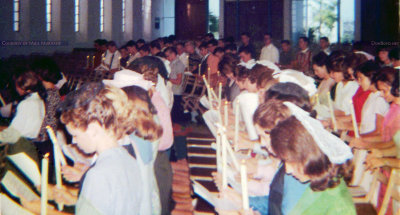 1964 - C.Y.O. members at a mass at Immaculate Conception Church, Hialeah