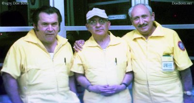 1975 - Airfield Agents Ralph Ravelo and Maurice Alvey with Airfield Clerk Ben Berkowitz at the old General Aviation Center