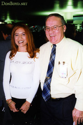 1999 - an airline service company representative and Don Boyd at an airline's inaugural party on Concourse B