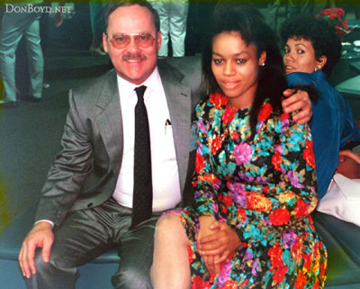 1988 - Don Boyd with a female Miami-Dade police officer assigned to the airport district while Dominique looks on