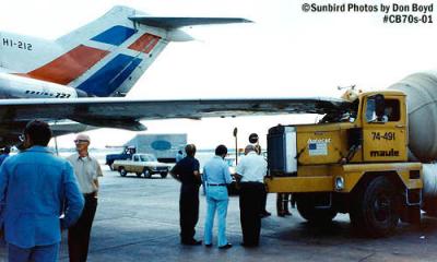 1976 or 1977 - Senior Agent Paul Thomas and Dominicana B727-1J1 HI-212