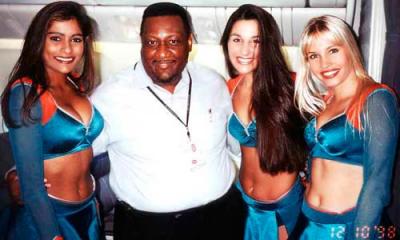 1998 - Ron Smith with some of the Miami Dolphin Cheerleaders