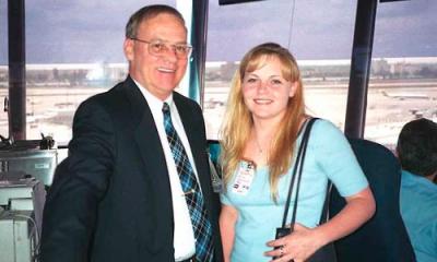 2000 - My daughter Karen and me on my last day at Miami International Airport