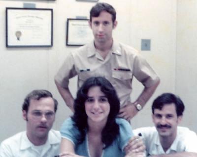 1973 - YN1 Boyd, Kathy Matias, LTJG Lewis W. Combs Jr., and unknown