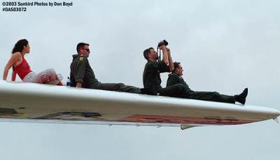 2003 - Coasties watching air show from wing of HC-130H CG-1502 at Oceana