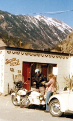 1975 - Brenda getting a ticket for speeding on our ski trip