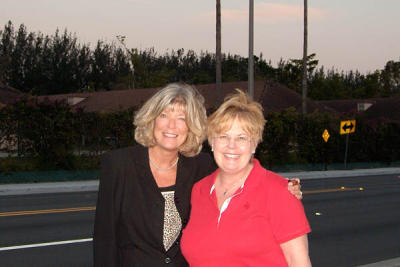 May 2006 - Brenda and Karen with Hialeah Park in the background