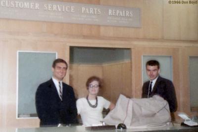 1966 - Peter M. Cooke, Peggy Symeon and Ron Shimp at Sears Northside
